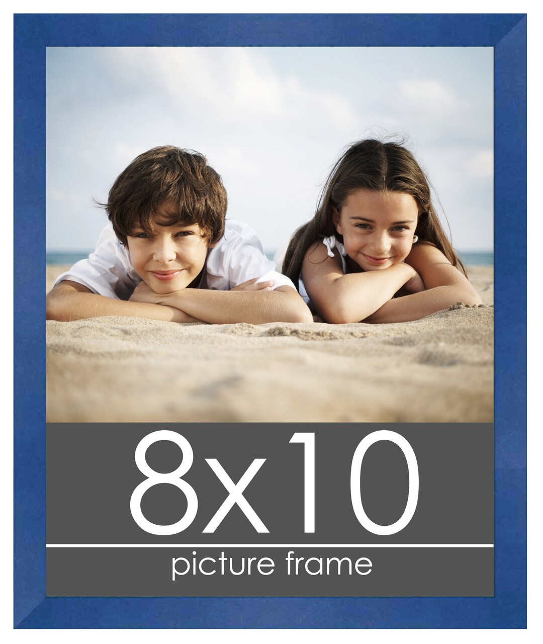 8x10 Classic Modern Blue Picture Frame - UV Acrylic, Foam Board Backing, Hanging Hardware